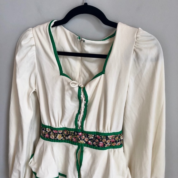 Vintage 1970s Union Made Corset Lace up Prairie Renaissance Style Dress - Picture 4 of 7